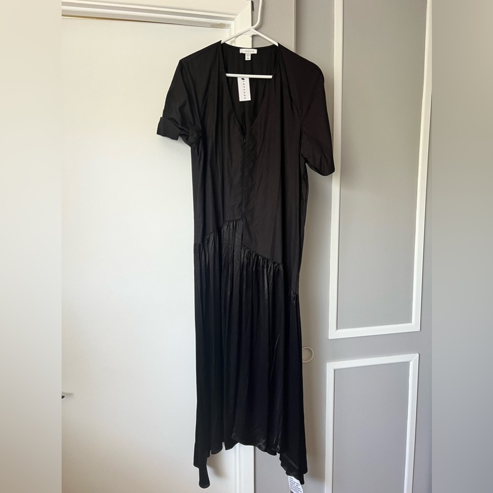 Topshop midi front zip cotton dress US 12 - Picture 6 of 6